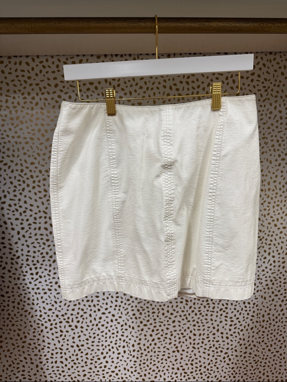 Free People Cream Mini Skirt with Panel Stitching